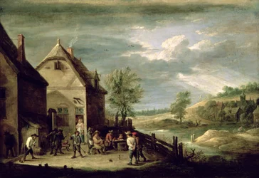 Campesinos jugando a la petanca