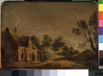 Una taberna por la noche. Pintura de David Teniers el joven (1610-1690). Óleo sobre madera