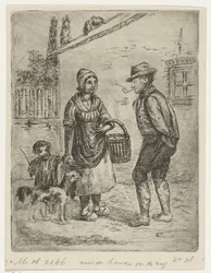 Granjero y esposa de granjero en una granja.