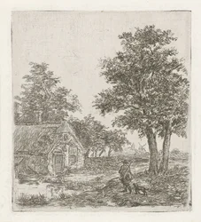 Cazador en un paisaje