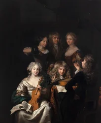 Una compañía musical, c.1670-90 (óleo sobre lienzo)