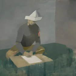 Marcel Broodthaers 20 (Syntaxe), 2023 (óleo sobre lino)