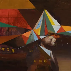 Marcel Broodthaers 24 (Maracatú), 2024 (óleo sobre lino)