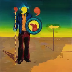 Museo de Arte Moderno 11 (André Cadere), 2022 (óleo sobre lino)