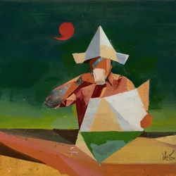 Robert Filliou 28 (Comma), 2023 (óleo sobre lino)