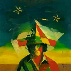 Robert Filliou 29 (Virgulino), 2023 (óleo sobre lino)