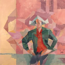 Robert Filliou 32, 2024 (óleo sobre lino)