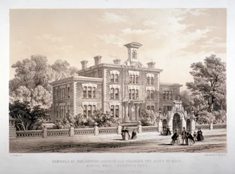 Escuelas de la Sociedad de Londres para enseñar a personas ciegas, Avenue Road, Marylebone, Londres, c. 1860