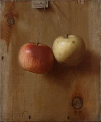 Dos manzanas colgantes