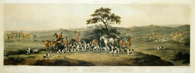 Caza de zorros, placa 3, grabado por Thomas Sutherland (1785-1838) 1817