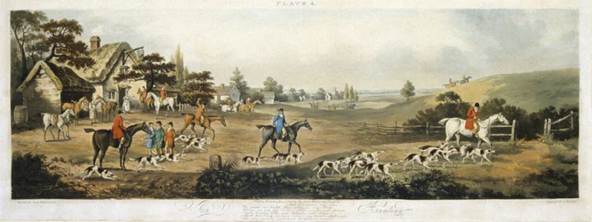 Caza del zorro, placa 4 (grabado por Thomas Sutherland)