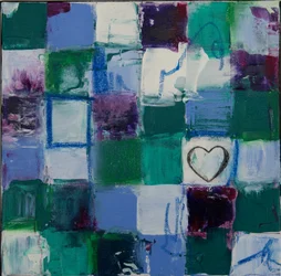 Corazón de rejilla abstracta
