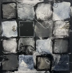 Cuadrícula de cuadrados abstractos con efecto desgastado