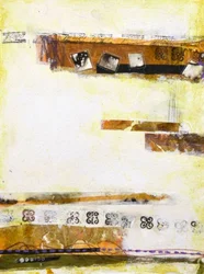Collage simbólico de tonos terrosos