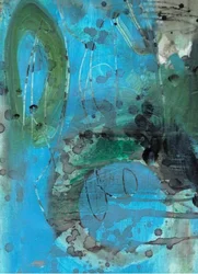 Abstracto fluido en azul y verde