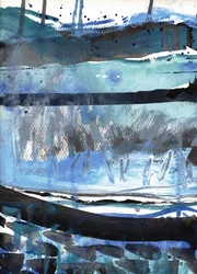 Paisaje azul invernal
