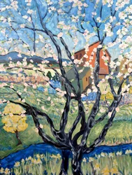 Cherry Blossom View, 2020 (acrílico sobre lienzo)