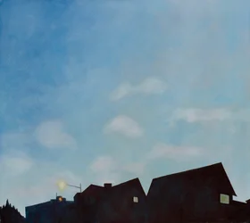 Tejados crepusculares, 2003 (óleo sobre lienzo)