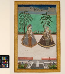 Dos mujeres del harén de Tana Shah de Golconda, c.1800