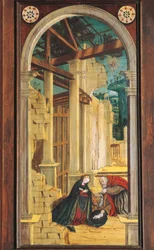 Perspectiva pintada en la sección trasera del coro del siglo XVI, Iglesia de San Jerónimo, Biella