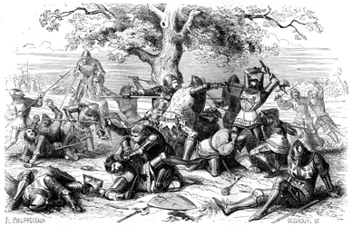 Treinta caballeros franceses luchan contra los ingleses, Bretaña, Francia, 1351 1882-1884