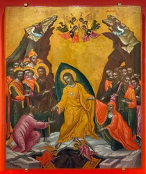 "Descenso de Cristo a los infiernos", c. 1710 (temple sobre madera)