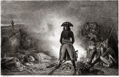 Napoleón Bonaparte acampa entre sus soldados en 1796 durante la campaña de Italia