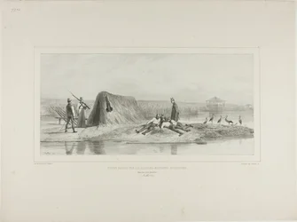 Puesto de guardia de las colonias militares húngaras, orilla izquierda del Danubio, 7 de julio de 1837