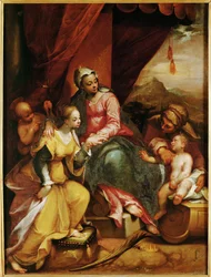 El matrimonio místico de Santa Catalina de Siena (pintura sobre lienzo)