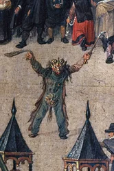 El triunfo de la archiduquesa Isabel en el Ommeganck en Bruselas el 31 de mayo de 1615, detalle de una figura con disfraz de diablo, 1615 (detalle)