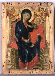 Madonna entronizada con el Niño y dos ángeles, c.1300
