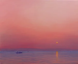 Amanecer rosado en el Ganges