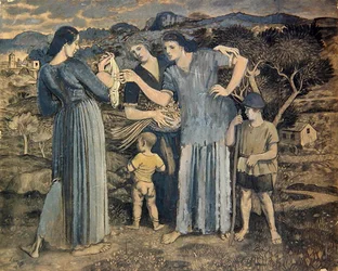 Madres y niños en el paisaje