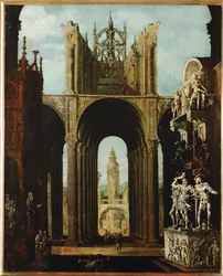 Arquitectura imaginaria (óleo sobre lienzo)