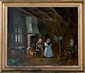 Interior con figuras (óleo sobre lienzo)