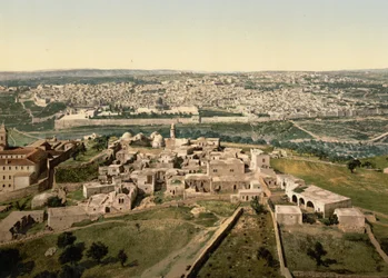 Vista general, Jerusalén, Tierra Santa, c.1890-c.1900 (impresión fotocromática)