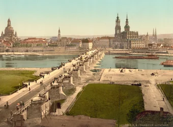 Altstadt, vista desde el Ministerio de Guerra, Dresde, Alemania, c.1900