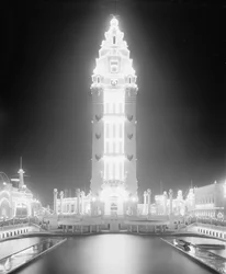 Dreamland de noche, Coney Island, Nueva York, c. 1905