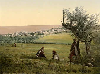 Vista general, Caná de Galilea, Tierra Santa, c.1890-1900 (impresión fotocroma)