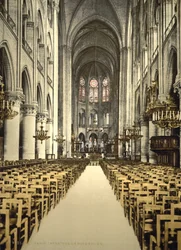 Notre Dame, interior, París, Francia, c.1890-1900 ( impresión fotomecánica)