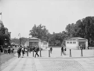 Entrada y salida del metro, Boston Common, Boston, Massachusetts, EE.UU., c.1900