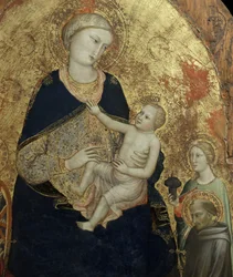 La Virgen y el Niño con cuatro santos, detalle (pintura)