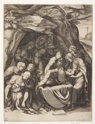 La Virgen María en la tumba de Cristo