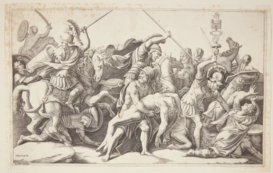Menelao con el cuerpo de Patroclo