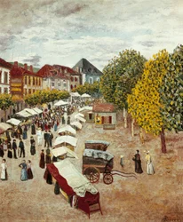 La Marcha de Dax en las Landas. Pintura de Darío de Regoyos y Valdés (1875-1913) Colección Privada