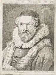 Retrato de Johannes Wtenbogaert Wtenbogardus (título sobre el objeto)