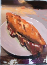 Bocata del camino 1, 2018 (pintura acrílica sobre foto impresa)