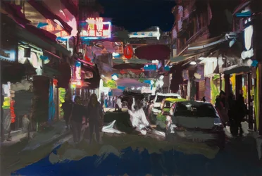 Roma fuera de escala en Hong Kong 2, 2018 (pintura acrílica sobre foto impresa)