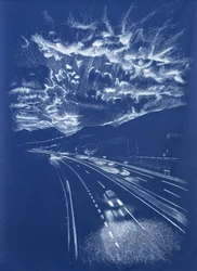 Saliendo de Castro-Urdiales, 2024 (acrylic on fabric)