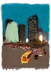 Un Cruce en Shanghai, 2022 (obra de arte digital realizada en iPad)